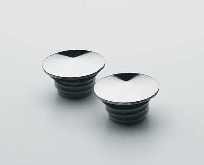 Custom Chrome HARLEY POL.S/S GAS CAP SET PEAKED