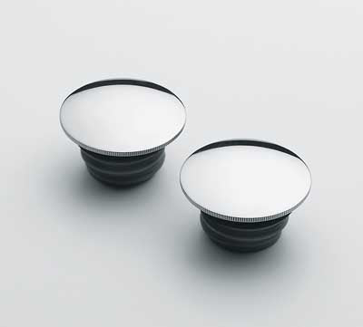 Custom Chrome HARLEY POL. S/S GAS CAP SET DOMED