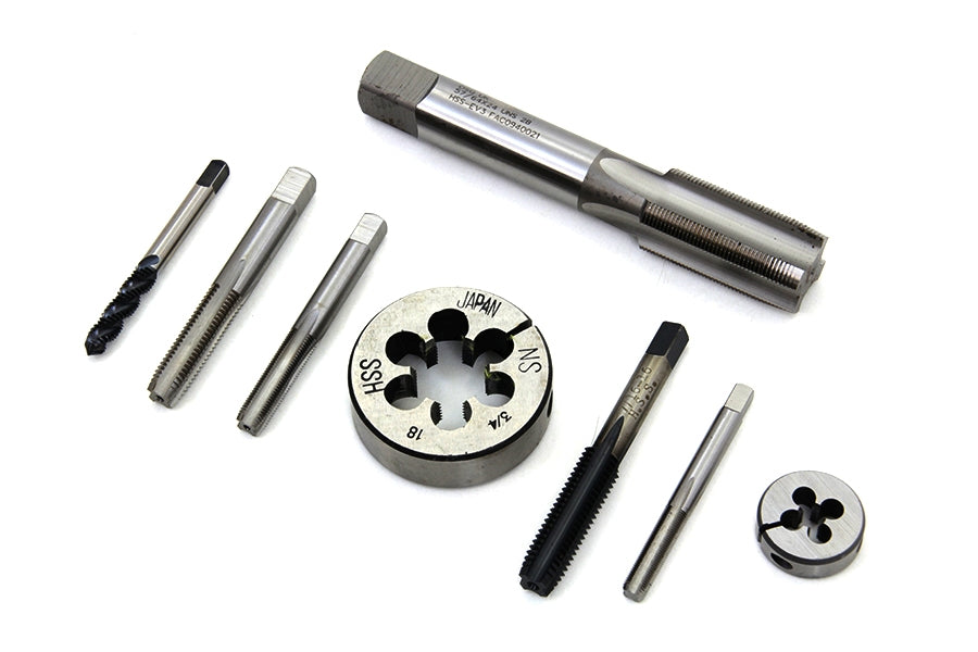 HARLEY Die Tool and Tap Set fits 1936-1948 W, 1929-1952 WL, 1930-1936 VL, 1930-1973 G, 1937-1948 UL, 1936-1952 EL, 1941-1984 FL, 1971-1