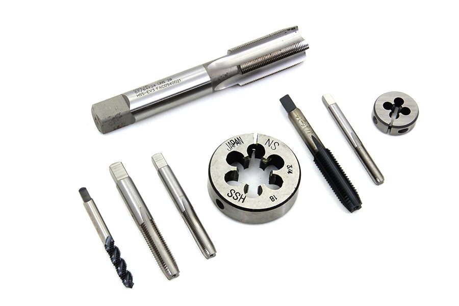 HARLEY Die Tool and Tap Set fits 1936-1948 W, 1929-1952 WL, 1930-1936 VL, 1930-1973 G, 1937-1948 UL, 1936-1952 EL, 1941-1984 FL, 1971-1