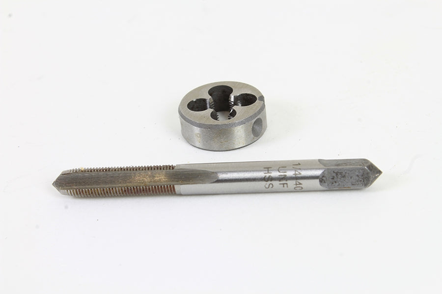 HARLEY Linkert Hand Tool Tap/Die 1/4 inch X 40 Set fits 1941-1965 FL,