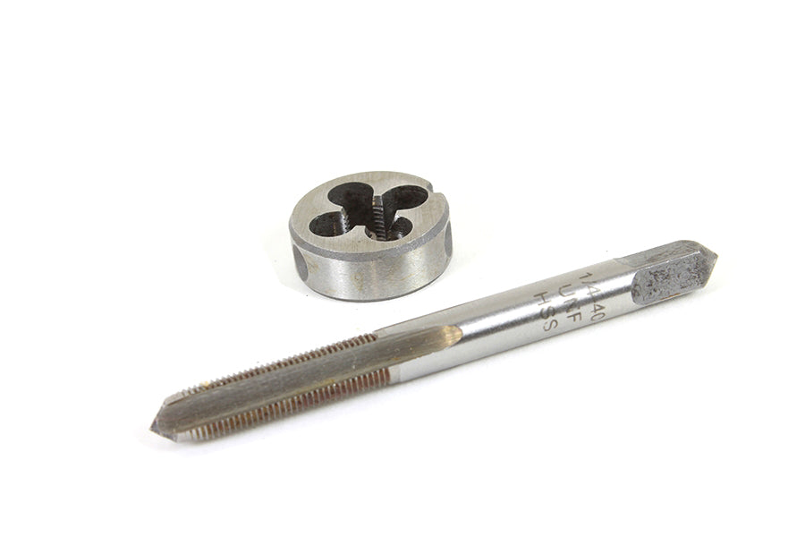 HARLEY Linkert Hand Tool Tap/Die 1/4 inch X 40 Set fits 1941-1965 FL,