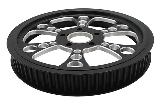 HARLEY Kool Kat Rear Drive Pulley 70 Tooth Black Fits 0- Custom, Application for 1-1/2 belt."