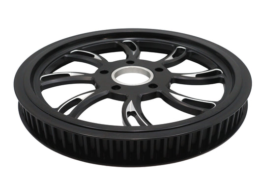 HARLEY Vortex Hinterrad-Riemenscheibe 70 Zähne Schwarz Cut Passend für 0- Custom, Anwendung für 1-1/8 Zoll Riemen.