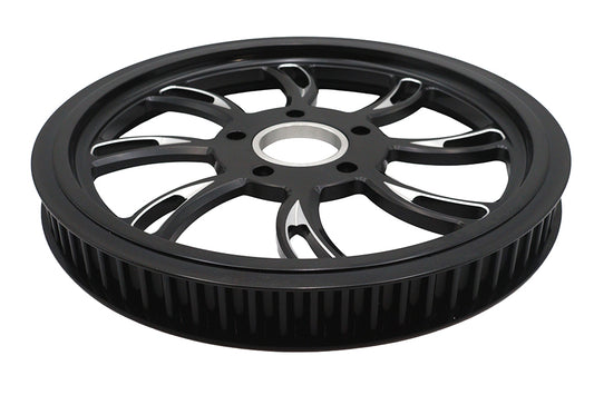 HARLEY Vortex Hinterrad-Antriebsriemenscheibe 70 Zähne schwarz geschnitten Passend für 0- Custom, Anwendung für 1 Riemen.