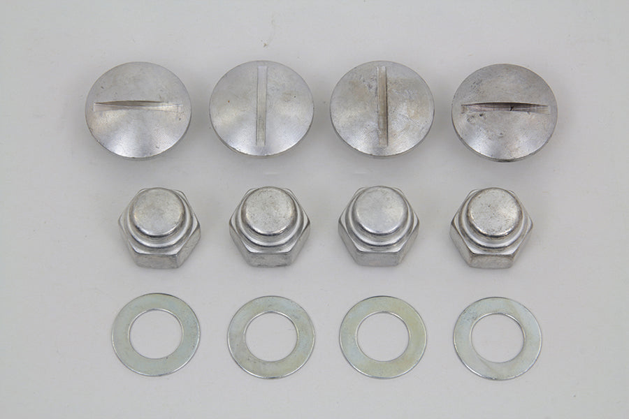 HARLEY Rocker Arm Slotted Cadmium Cover Plug Kit fits 1971-1984 FL, 1971-1984 FX, 1979-1983 FLT, 1982-1983 FXR, 1957-1985 XL,