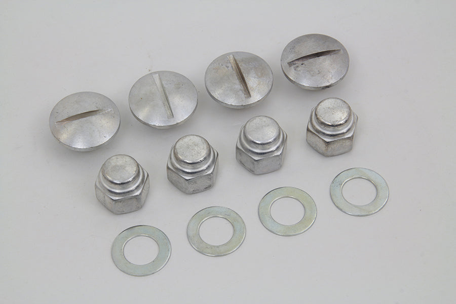 HARLEY Rocker Arm Slotted Cadmium Cover Plug Kit fits 1971-1984 FL, 1971-1984 FX, 1979-1983 FLT, 1982-1983 FXR, 1957-1985 XL,