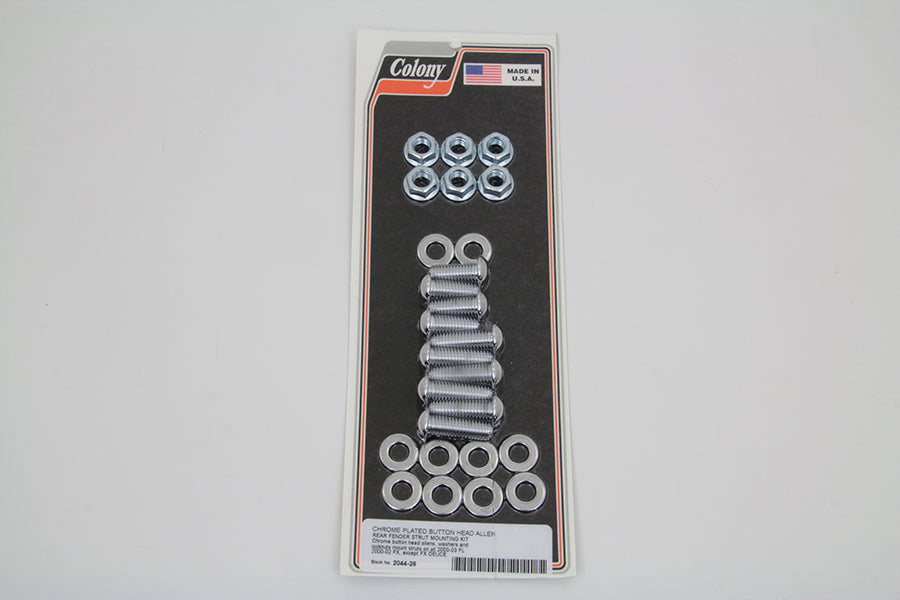 HARLEY Rear Fender Strut Bolt Kit Chrome fits 2000-2002 FXST, 2000-2003 FLST,