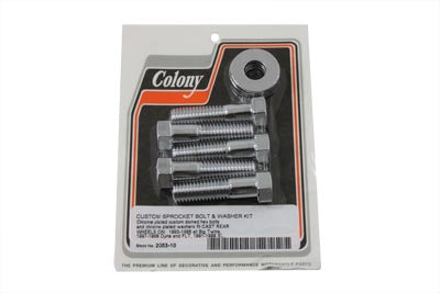 HARLEY Rear Sprocket Bolt and Washer Kit Chrome fits 1993-1996 FXST, cast wheel 1997-1998 FLT, cast wheel 1991-1999 XL, cast wheel 1993-1996 FLST, ca