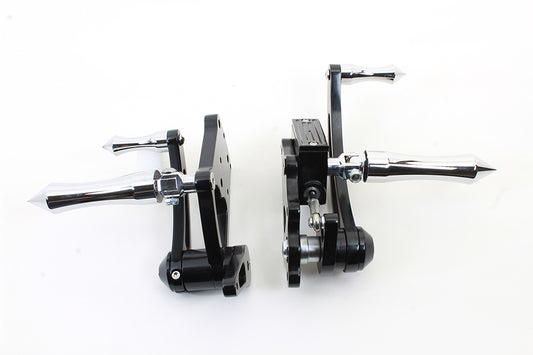 HARLEY Black Billet Extended Forward Control Set Fits 0- Custom, application with 2000-UP mounting