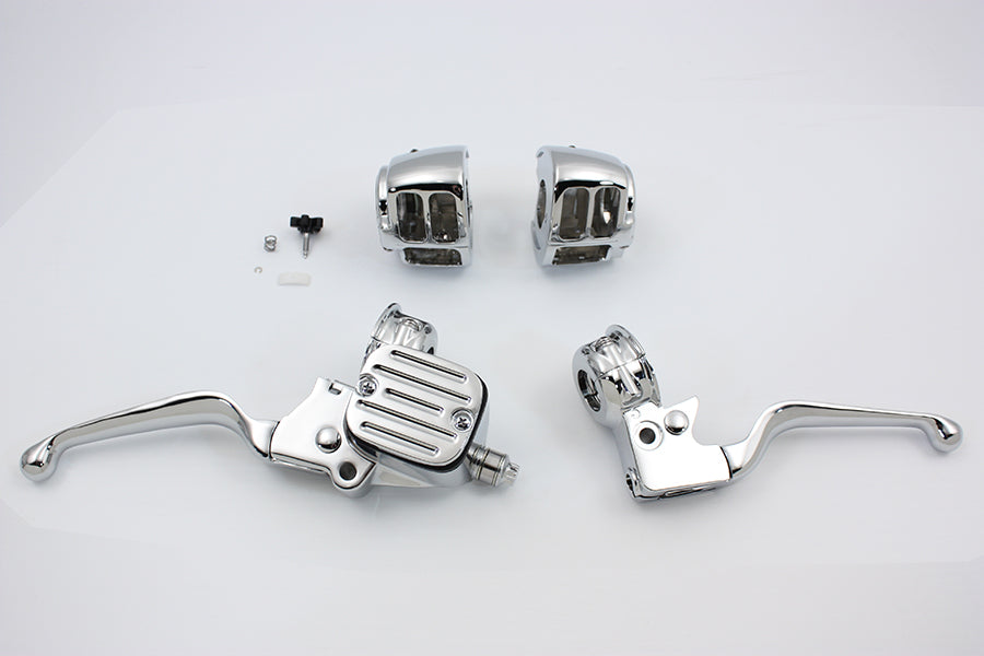HARLEY Contour Style Chrome Handlebar Control Kit fits 1996-2006 FXST, 1996-2006 FLST, 1996-2006 FXD, 1996-2003 XL, 1996-2006 FXDWG,