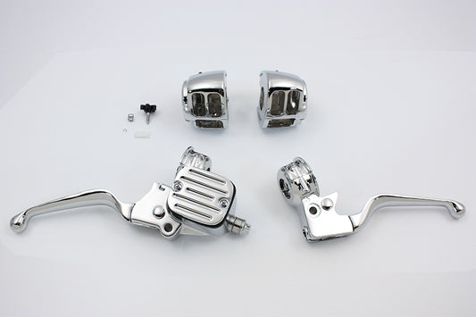 HARLEY Contour Style Chrome Handlebar Control Kit fits 1996-2006 FXST, 1996-2006 FLST, 1996-2006 FXD, 1996-2003 XL, 1996-2006 FXDWG,
