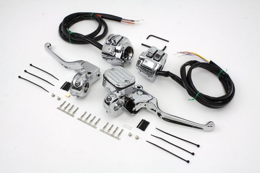 HARLEY Chrome Handlebar Control Kit fits 1996-2006 FXST, 1996-2006 FLST, 1996-2006 FXD, 1996-2003 XL,