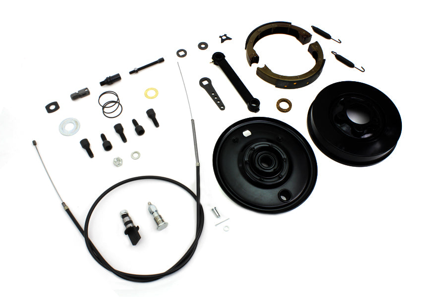 HARLEY Spring Fork Front Brake Kit Black fits 1936-1948 UL, 1936-1940 EL, 1941-1948 FL,