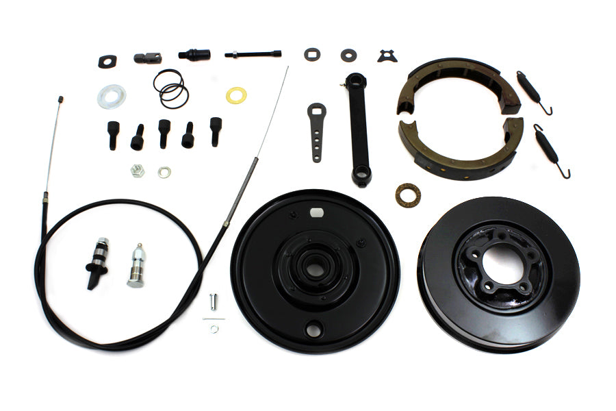 HARLEY Spring Fork Front Brake Kit Black fits 1936-1948 UL, 1936-1940 EL, 1941-1948 FL,