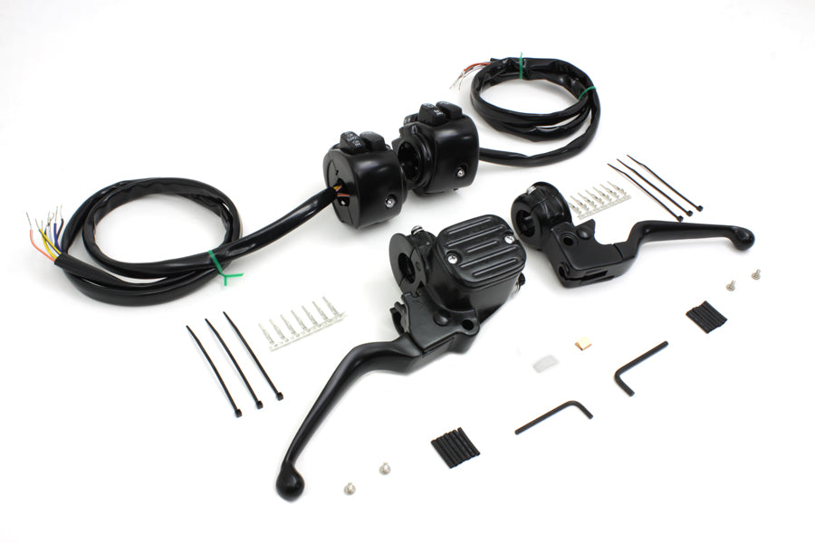HARLEY Handlebar Control Kit Black fits 2007-2011 FXST, 2007-2011 FLST,