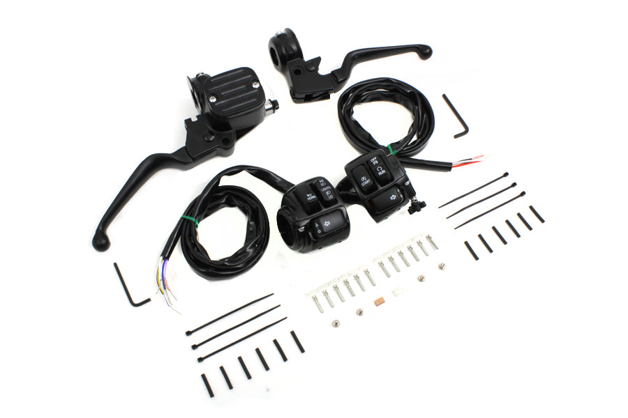HARLEY Handlebar Control Kit with Switches Black fits 1996-2006 FXST, 1996-2003 XL, 1996-2006 FLST, 1996-2006 FXD,