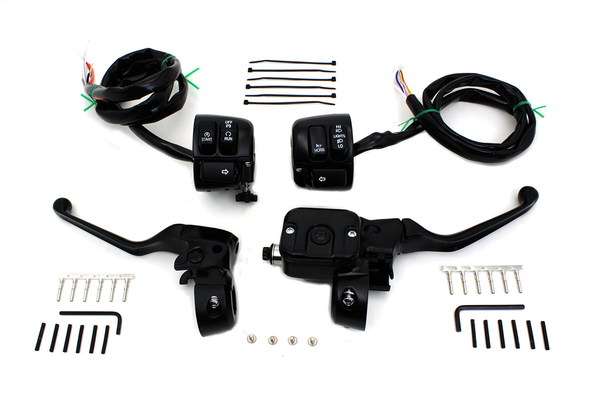 HARLEY Smooth Contour Handlebar Control Kit Black fits 1996-2007 FLST, 1996-2007 FXST, 1996-2007 FXD, 1996-2003 XL,