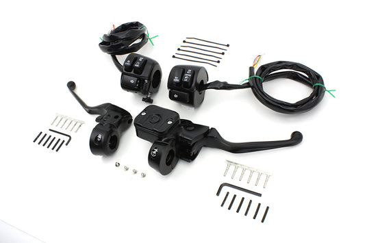 HARLEY Smooth Contour Handlebar Control Kit Black fits 1996-2007 FLST, 1996-2007 FXST, 1996-2007 FXD, 1996-2003 XL,