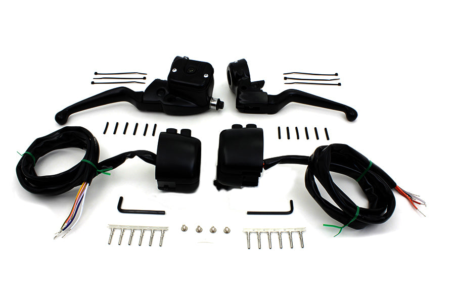 HARLEY Smooth Contour Handlebar Control Kit Black fits 1996-2007 FLST, 1996-2007 FXST, 1996-2007 FXD, 1996-2003 XL,