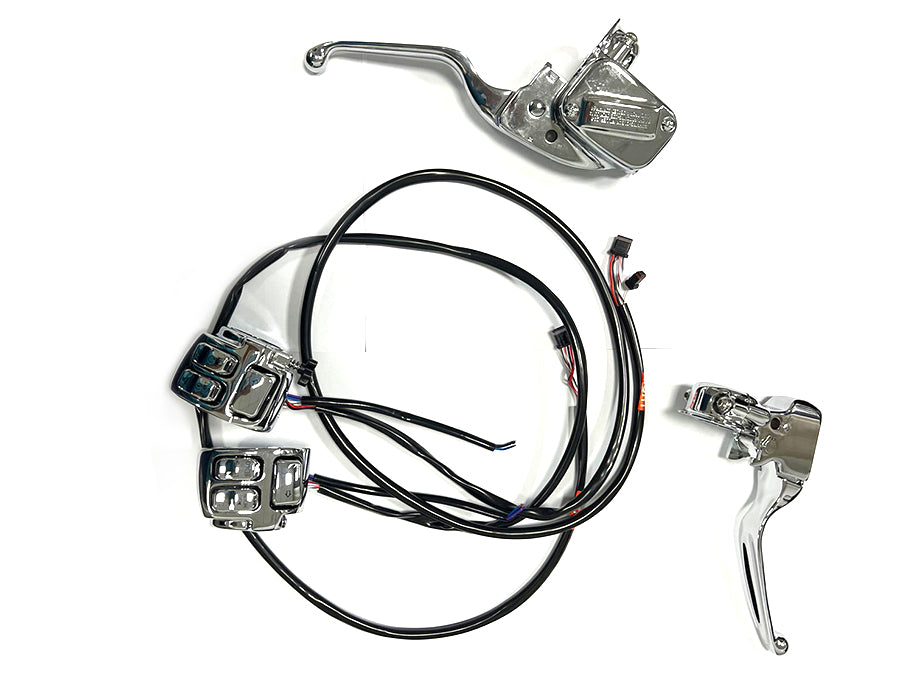 HARLEY Handlebar Control Kit Chrome fits 2018-2020 FLST, 2018-2020 FXST, 2015-2017 FLST, without cruise control, except FLSS, FLSTFBS