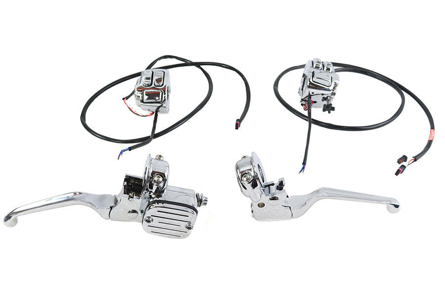 HARLEY Handlebar Control Kit Chrome fits 2011-2013 FXCW, 2011-2013 FXCWC, 2011-2014 FXS, 2011-2014 FLS, 2011-2014 FLST, 2012-2017 FXD,