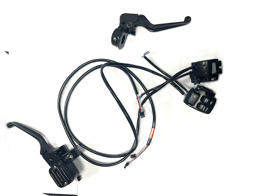 HARLEY Handlebar Control Kit Black fits 2011-2013 FXCW, 2011-2013 FXCWC, 2011-2014 FXS, 2011-2014 FLS, 2011-2014 FLST, 2012-2017 FXD,