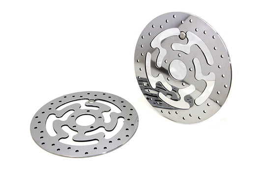 HARLEY Duro Front Brake Disc Set Polished Stainless Steel fits 2008-UP FLHR, models equipped with wire wheels