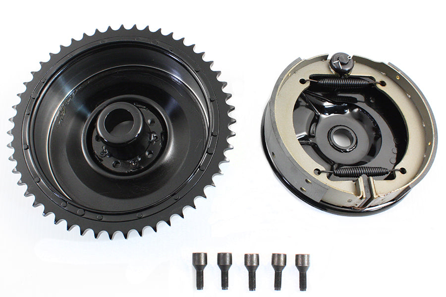 HARLEY Rear Mechanical Brake Drum Kit Black fits 1937-1948 UL, 1936-1940 EL, 1941-1957 FL,