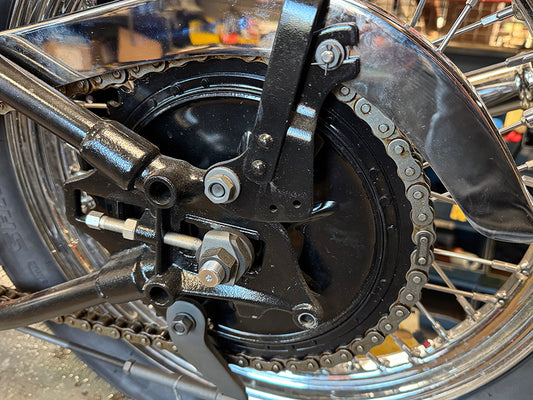 HARLEY Rear Mechanical Brake Drum Kit Black fits 1937-1948 UL, 1936-1940 EL, 1941-1957 FL,