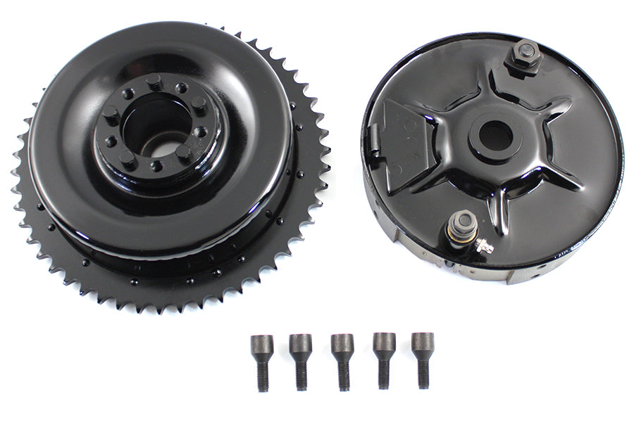 HARLEY Rear Mechanical Brake Drum Kit Black fits 1937-1948 UL, 1936-1940 EL, 1941-1957 FL,