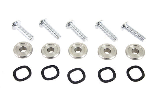 HARLEY Chrome Front Disc Hardware Kit fits 2009-UP FLT, with Enforcer or Impeller wheels