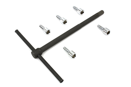 HARLEY Chrome Wheel Lug Set with Wrench fits 1936-1976 G, 1936-1952 EL, 1941-1966 FL,