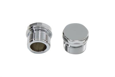 HARLEY Chrome Top Fork Tube Plugs without Hole Fits 1988-UP XL, 1988-1994 FXR, 1991-2017 FXD,