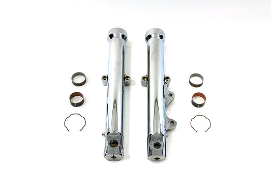 HARLEY 39mm Fork Sliders Chrome Single Disc Fits 1988-1999 XL, 1988-1994 FXR, 1991-1999 FXD,