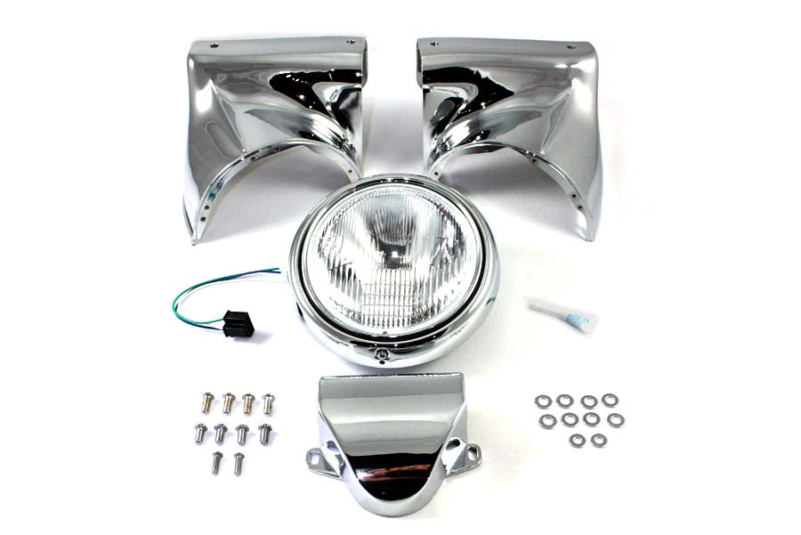 HARLEY 7 inch Headlamp Cowl Kit Chrome fits 1960-1984 FL, 1960-1984 FL,