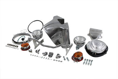 HARLEY 7 inch Headlamp Cowl Kit Polished Fits 1960-1984 FL,
