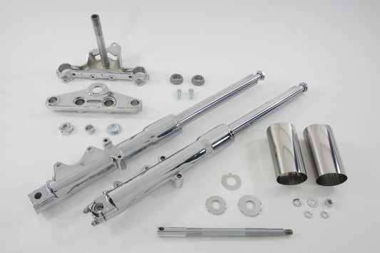 HARLEY 41mm Fork Assembly with Chrome Sliders Stock Length Fits 0- Custom, application 0- Custom,