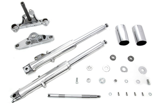 HARLEY 41mm Fork Assembly with Polished Sliders Single Disc Fits 1972-1984 FL,