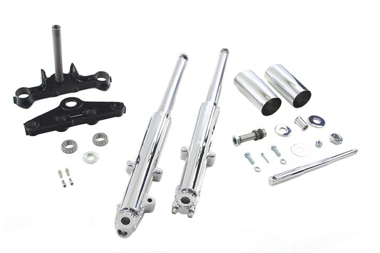 HARLEY 41mm Chrome Fork Assembly with Chrome Sliders Fits 1960-1966 FL,