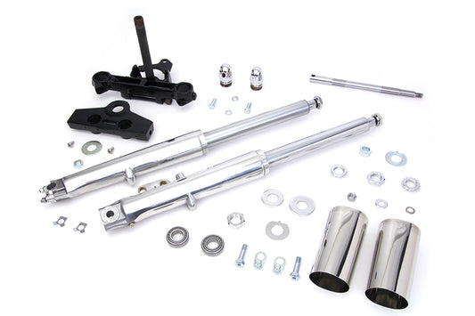 HARLEY 41mm Adjustable Fork Tube Assembly with Polished Sliders Fits 1972-1984 FL,
