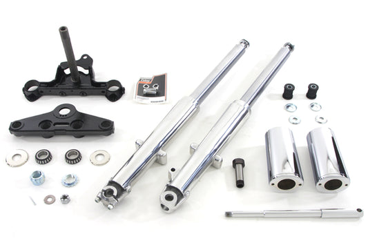 HARLEY Fork Assembly with Polished Sliders Right Side Drum Brake Fits 1969-1971 FL,