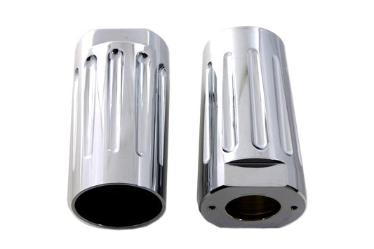 HARLEY Chrome Milled Fork Slider Cover Set Fits 1949-1984 FL, 1980-2013 FLT, 1980-2013 FLT, 19