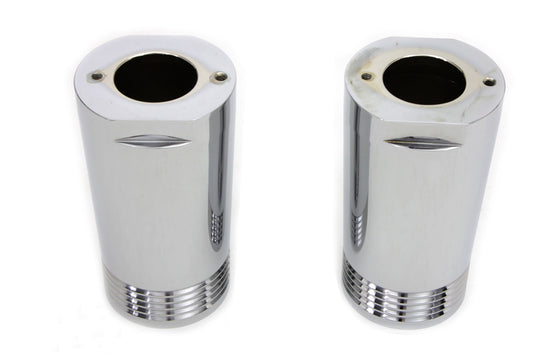 HARLEY Chrome Fork Slider Cover Set Tapered Style Fits 1949-1984 FL, 1980-2013 FLT, 1980-2013 FL
