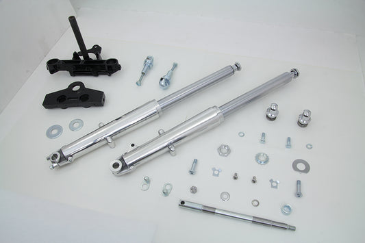 HARLEY 41mm Adjustable Fork Assembly with Polished Sliders Fits 1969-1971 FL,
