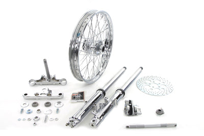 HARLEY 41mm Front Fork Wheel Assembly with Chrome Sliders Fits 1982-1994 FXR, 1982-1994 FXR,