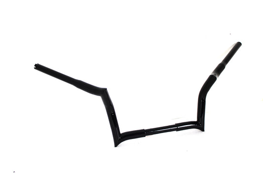 HARLEY 10 inch Z-Bar Handlebar without Indents Black Fits 1986-2013 FLT, 1982-UP FLHX,