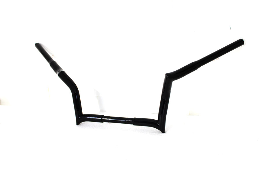 HARLEY 10 inch Z-Bar Handlebar without Indents Black fits 1986-2013 FLT, 1982-UP FLHX,