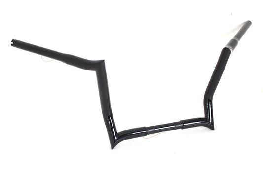 HARLEY 12 inch Z-Bar Handlebar without Indents Black Fits 1986-2013 FLT, 1982-UP FLHX,