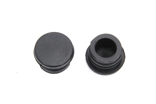 HARLEY ChiZeled Handlebar Plugs Black Plastic fits 1980-UP XL, 1980-1984 FL, 1985-UP FL, 1986-UP FXST,